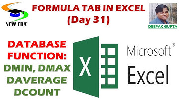 Excel by Deepak Gupta Day-31 || DMIN|| DMAX|| DAVERAGE|| DCOUNT||