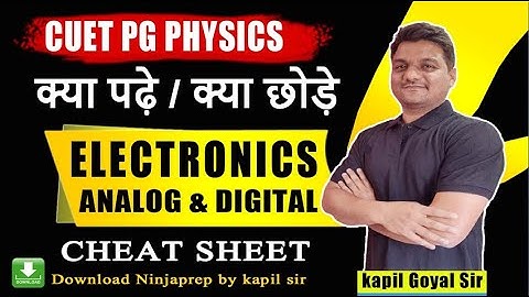 Cuet pg 2024 | Electronics Important topics | CUET PG physics | ninjaprep kapil sir