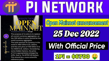 Boom 💥|Pi Network Open Mainnet announcement With Pi Official Price 🤯😱| 1Pi = $6700 🤑🎉#crypto#bitcoin