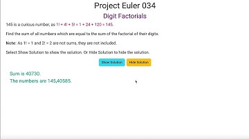 Project Euler 034 - Digit Factorials