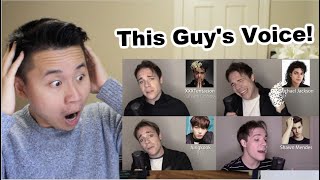 ONE GUY, 54 VOICES (With Music!) Drake, BTS, P!ATD, Puth - Famous Singer Impressions REACTION!!