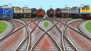 All Realistic Trains Run At Diesel Bumpy Curves Railroad Tracks | diesel engine vs electric engine
