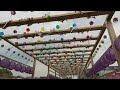 海の日、風に揺れる花籠と風鈴@滋賀県草津市