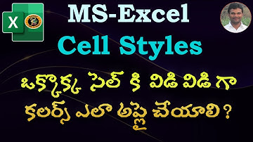 Cell Styles in Telugu || MS EXCEL || By K. Ramesh