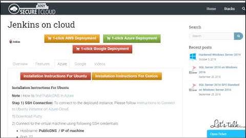 Jenkins on CentOS 7.3 - Deploy on Azure , AWS and Google Cloud Platform.