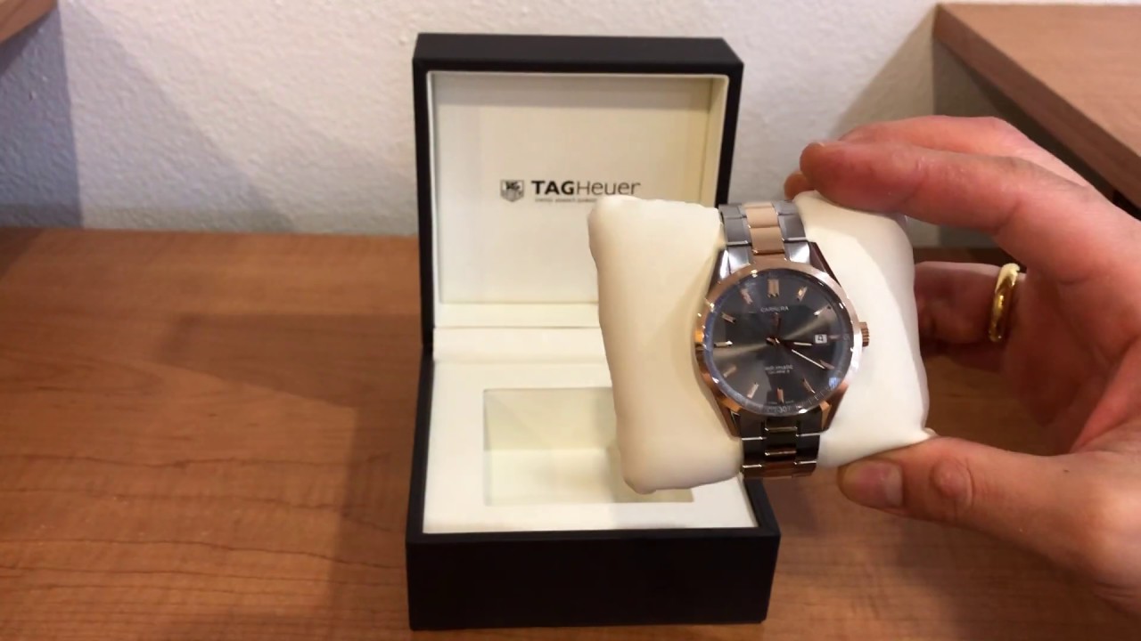 Tag Heuer Carrera Anthracite Dial Steel and 18kt Rose Gold Men's Watch -  YouTube