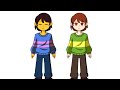 I draw Chara and Frisk from Undertale.