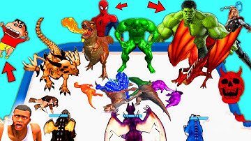 SHINCHAN and CHOP Training IRONMAN HULK SUPERHERO ARMY in Merge Master Android Gameplay In Hindi