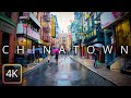 【4K】Rainy Walk in Chinatown in New York City, USA - Binaural Sound