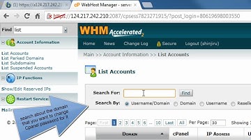 Change Cpanel Password Through WHM
