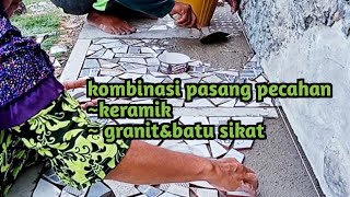 How to install granite ceramic fragments & brushed stone‼️
