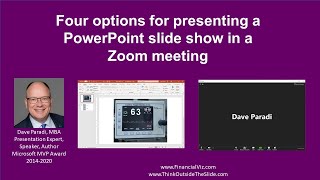 Four options for presenting a PowerPoint slide show in a Zoom meeting