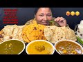 Eating😋Lots Of Aloo Poori, Aloo sabji, 🌶️ Spicy Chilli Pickle, Kaju Sewai I Big Bites I Foodie Gd