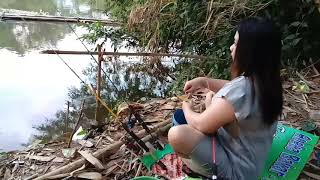 Tante mancing Liar 🔴 mancing mania 🔴 fishing in the river borneo 🔴