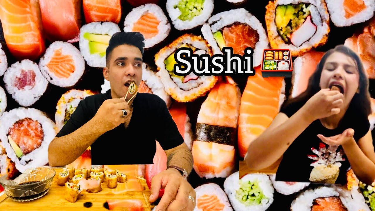 Trying sushi for the first time 🍱 امتحان کردن سوشی برای اولین بار - YouTube