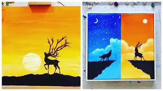 deer easy painting acrylic beginners draw