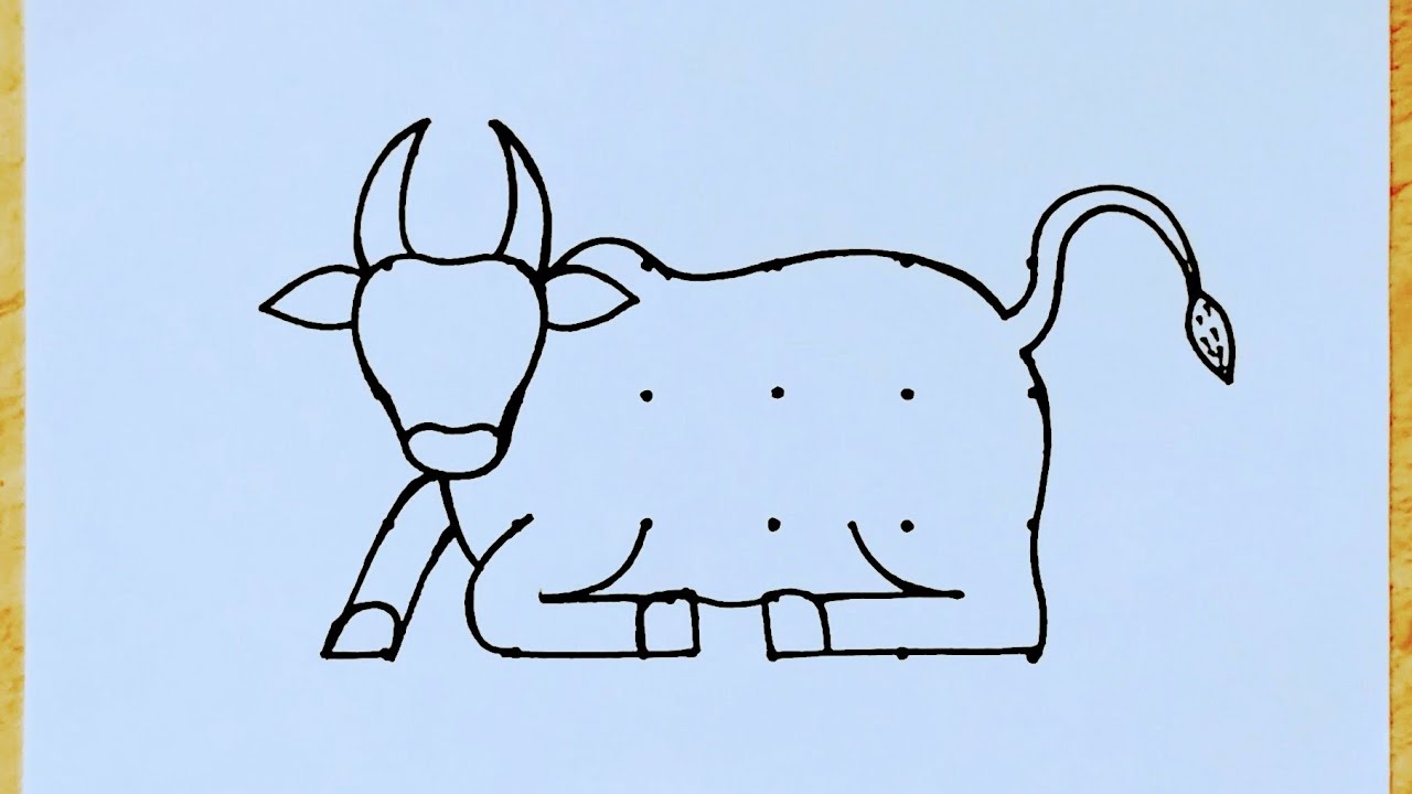 Easy OX drawing from 4×6 dots  // Easy Bull drawing // OX Rangoli // Mattu pongal kolam