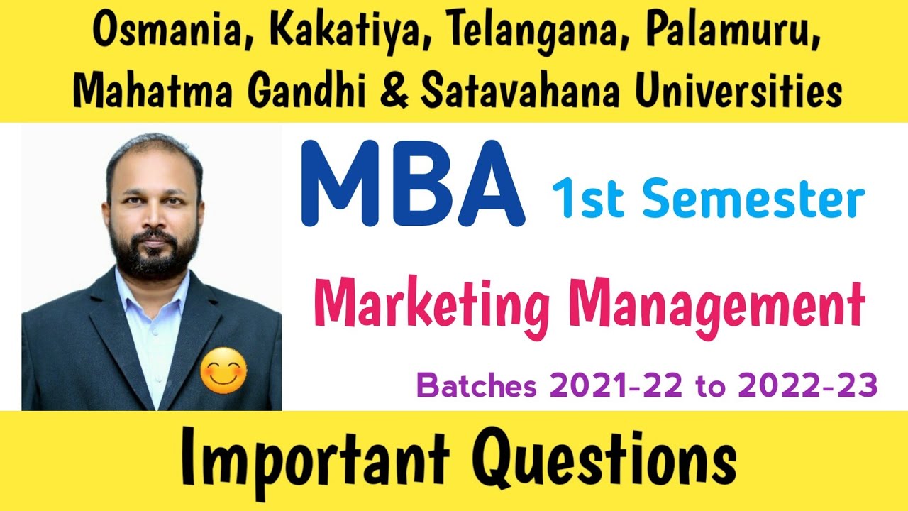 Marketing Management | Important Questions | 2023 | MBA 1st Semester ...