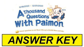 A Thousand Questions with Paimon Quiz Event - Questions & Answers Key - Genshin Impact - Part 1 screenshot 5