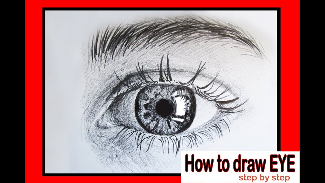 DIY How to Draw a Realistic Eye (step by step) - for Beginners - YouTube