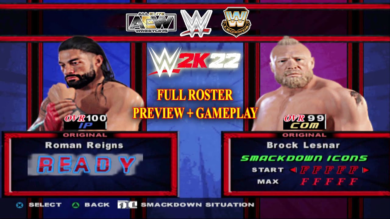 WWE 2K22 PS2 - SmackDown HCTP 2K22 Patch PS2 Full Roster preview 