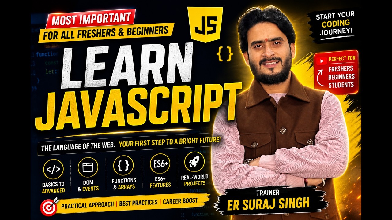 JavaScript Full Course for Beginners | Complete JavaScript Tutorial in Hindi | Freshers to Advanced