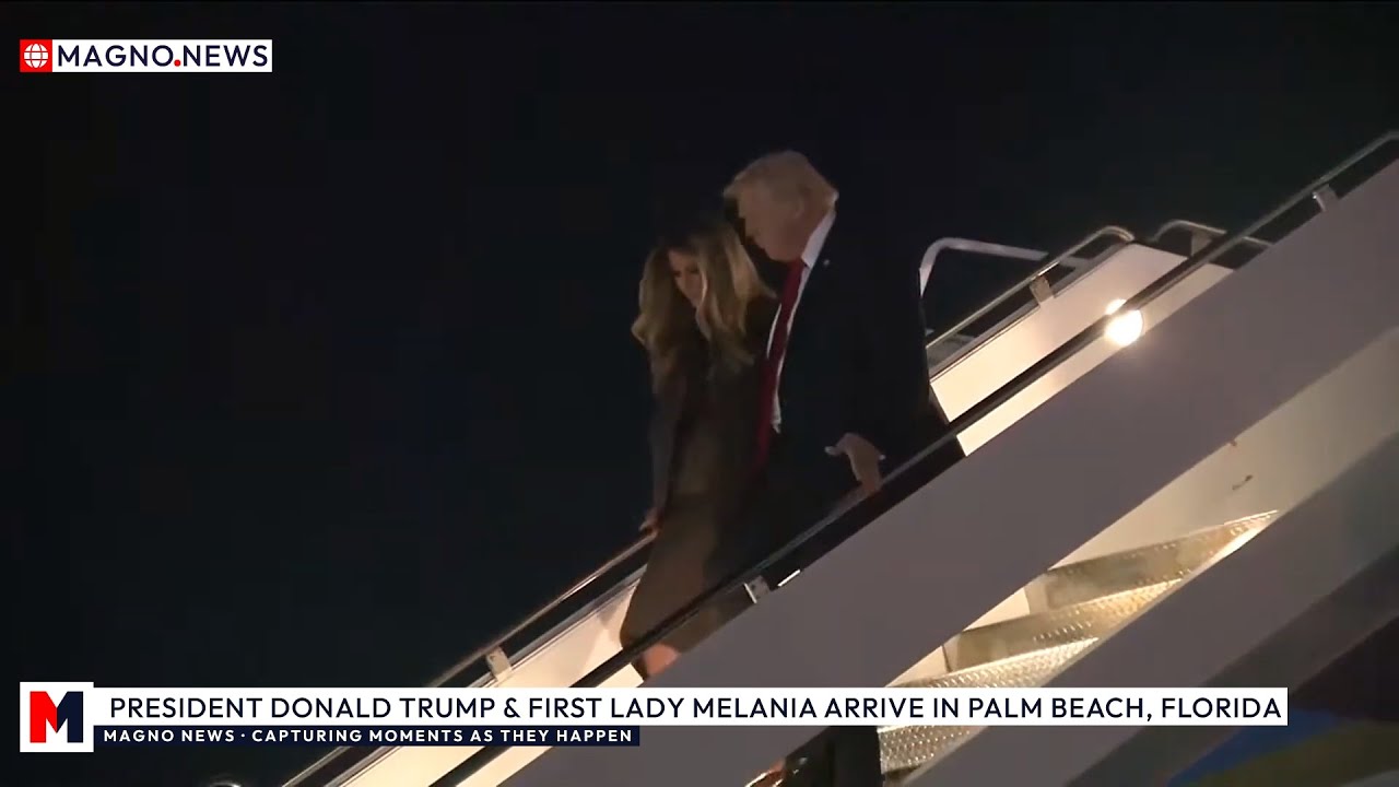 🇺🇸 President Donald Trump & First Lady Melania Arrive in Florida for ...