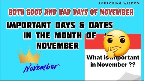 Important Days in November | Important Days and Dates of November Month | Improving Wisdom
