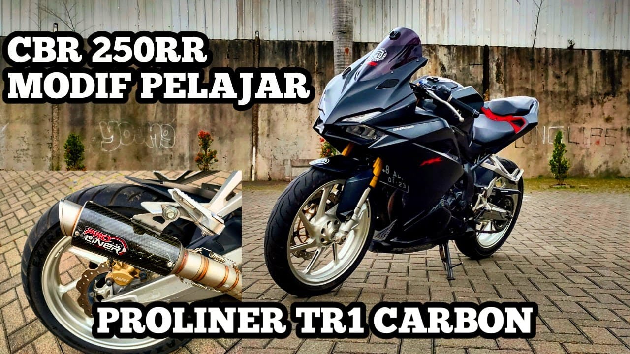 CBR 250RR MODIF PELAJAR PAKE KNALPOT PROLINER TR1 CARBON YouTube