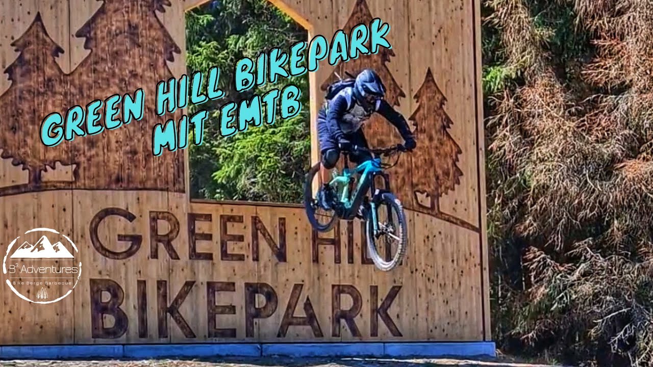 Green Hill Bikepark first Time only green, blue and red lines YouTube