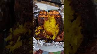 Grilled chicken stuffed with rice???دجاج محشي بالارز