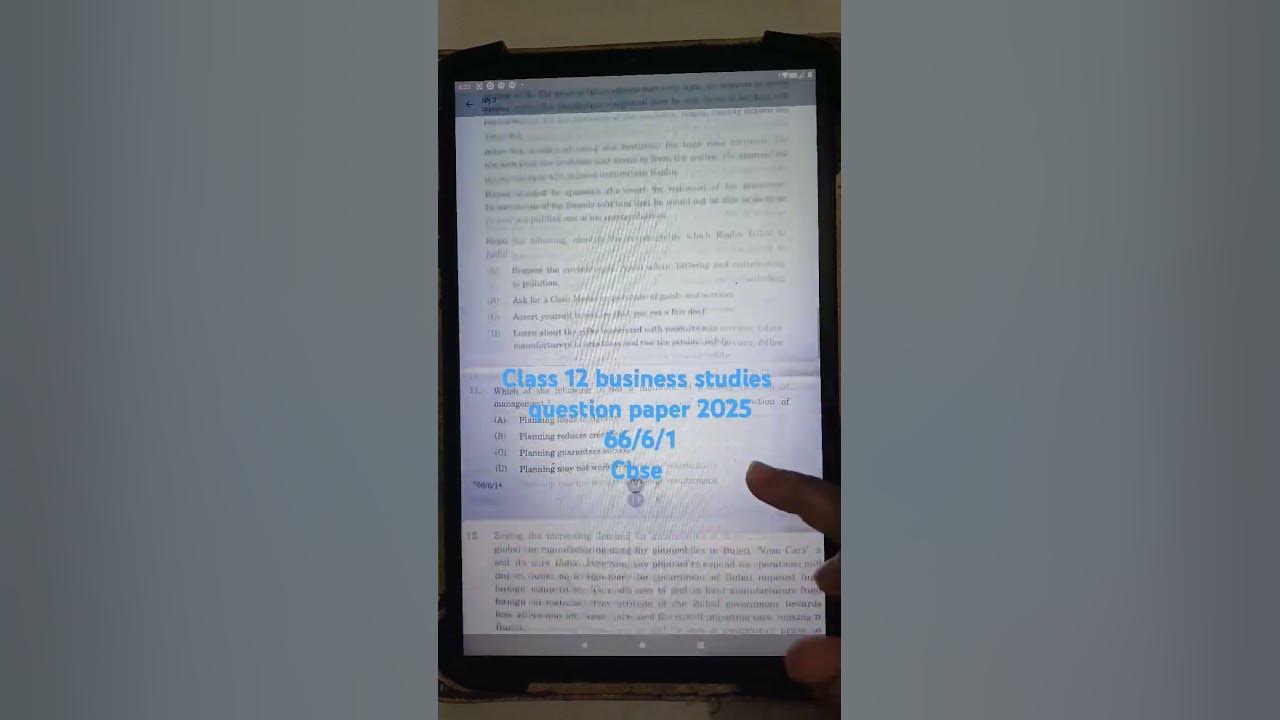 Class 12 business studies board paper 2025 66 6 1 class 12 business