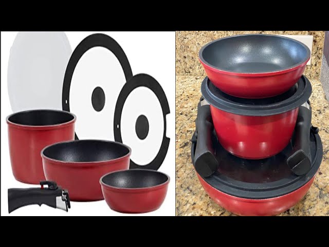  ROCKURWOK Nonstick Nesting Pots and Pans: Home & Kitchen