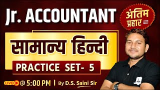 Junior Accountant Practice set 5: अंतिम प्रहार | General Hindi Revision Class | by DS Saini Sir