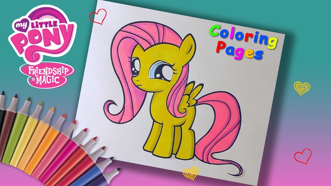 My little Pony coloring Book for children. Coloring Fluttersh. Coloring ...