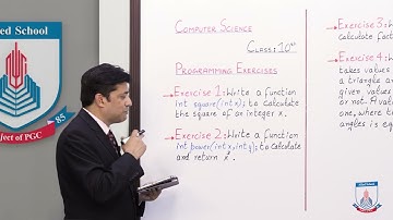 Class 10 - Computer Studies - Chapter 5 - Lecture 9 - Programming Exercises: 1 to 4 - Allied Schools