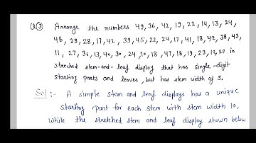 PGDAST 2024 | Arrange numbers by streched stem and leaf display that has single digit with stem..