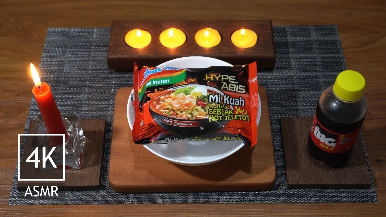4K ASMR・Cook Eat Drink・Indomie Mi Kuah Rasa Seblak Hot Jeletot & Aje ...