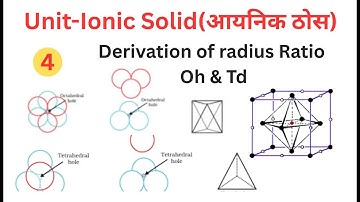 IONIC SOLID! Derivation of radius ratio for tetrahedral &  octahedral/calculate radius ratio Td & Oh