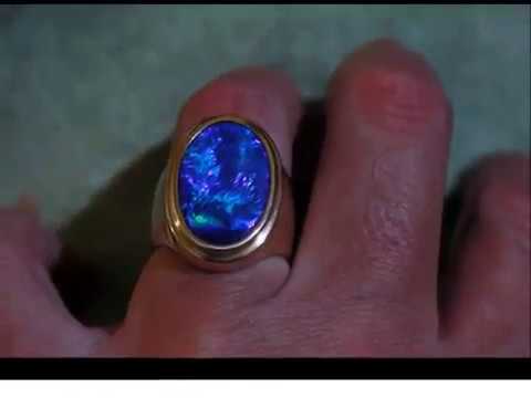 black australian opal 14k yellow gold mens ring black australian opal 14k yellow gold mens ring