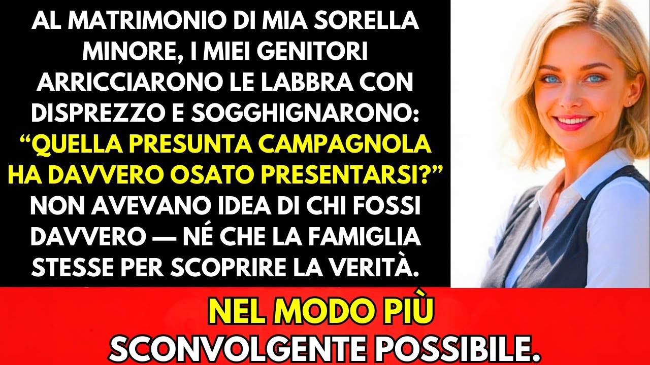 Al Matrimonio Di Mia Sorella, I Miei Genitori Mi Derisero—Finché Una Verità Emerse