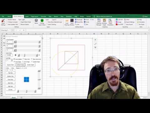 Excel Draw v4 Course 2 - How to draw Lines, Circles and Rectangles - Drawing CAD DXF inside Excel