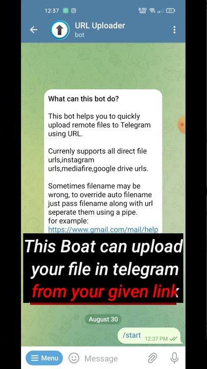 Url Uploader Boat Telegram 🔥