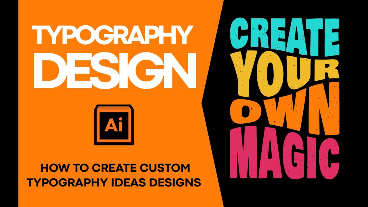 ER How to create custom typography Designs in Illustrator | Tutorials ...