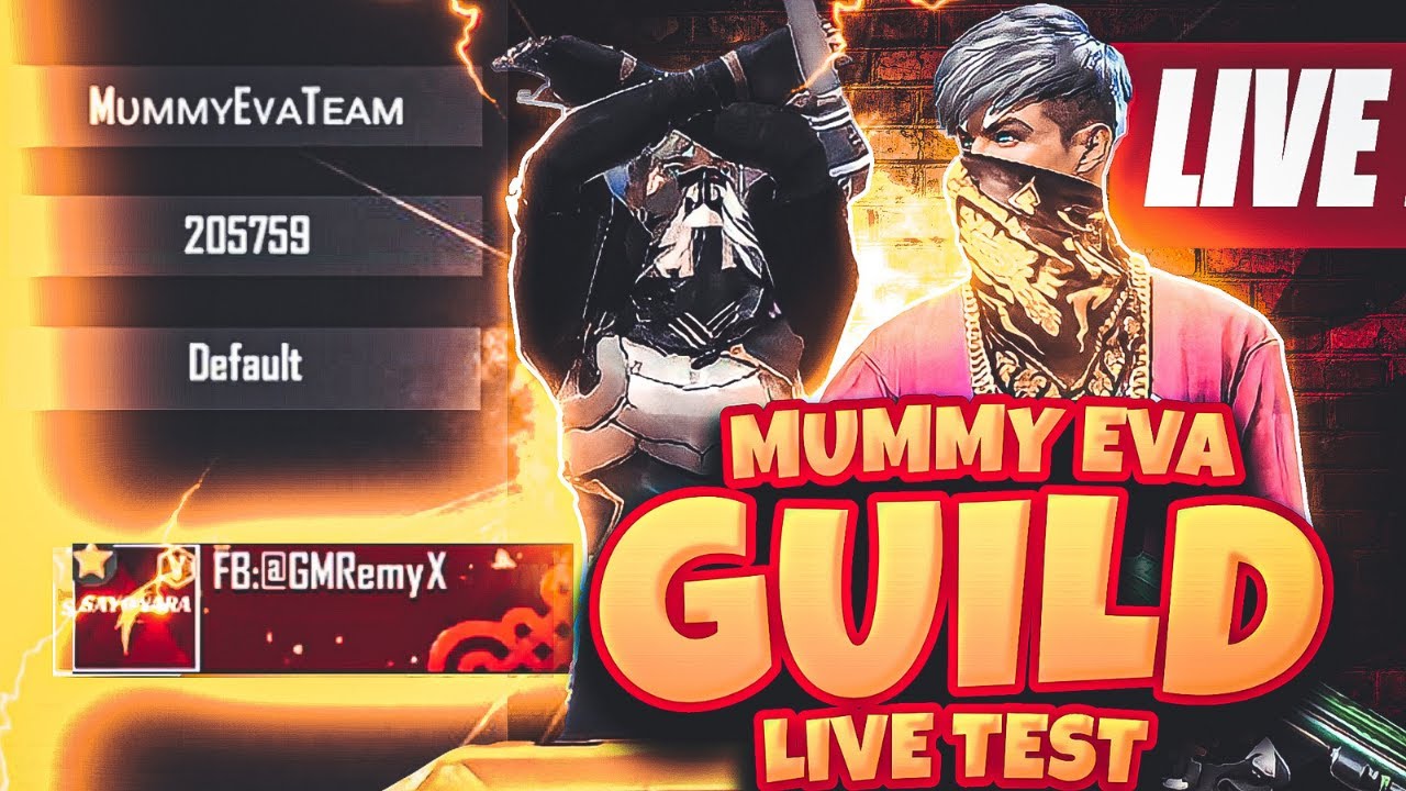 FREE FIRE V BADGE GUILD LIVE TESTING | MUMMY EVA GUILD UID 11111111 ...