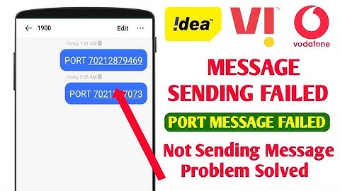 VI Port Message not Sending | VI Sim port message kaise kare | idea port message not sending