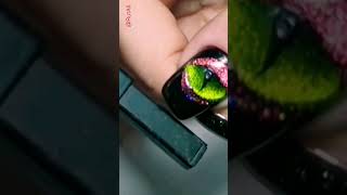 Dragon eye using Cat eye nail polish 💅 Katės akies efekto lakas  Drakono akis 👁️