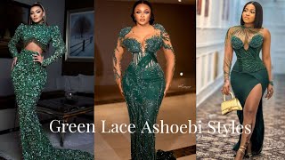 Top Most Beautiful Green Lace Ashoebi Styles | Lace Styles 2024