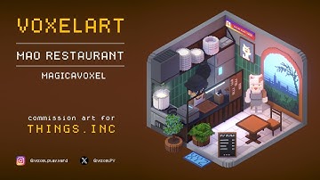 Voxel Art - Mao Restaurant - Magicavoxel Timelapse
