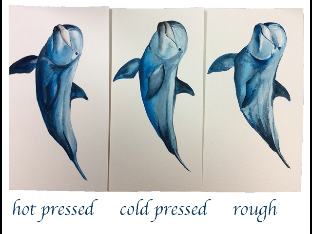 Watercolor Paper HOT Pressed COLD Pressed and ROUGH Demonstration 